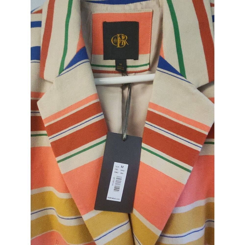 Outback Red Blazer Jacket The Limited Striped Career Preppy 3/4 Sleeve NWT - Picture 2 of 3
